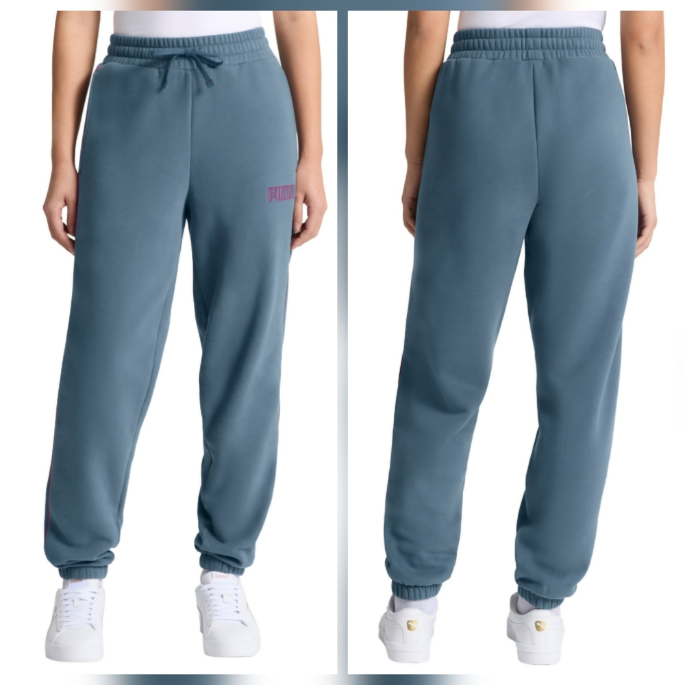 NEW! Puma Teal Fleece Joggers with Logo Size XS